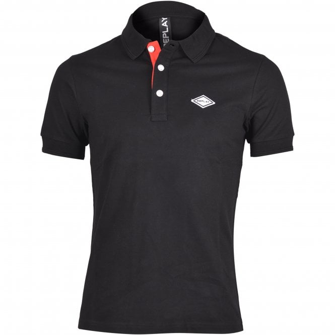 Pique Polo Shirt, Black