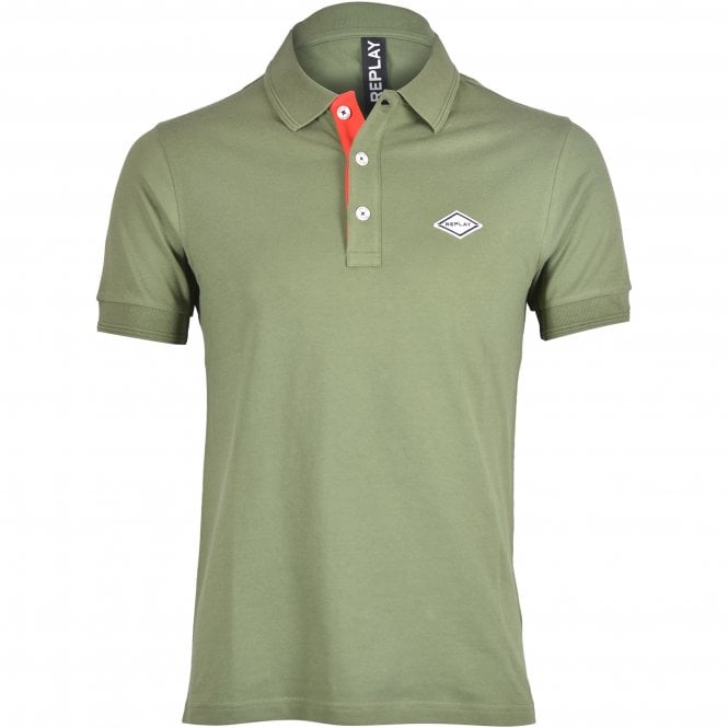 Pique Polo Shirt, Olive Green