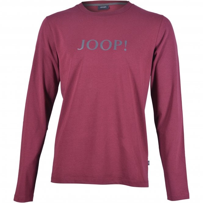 Logo Print Long-Sleeve T-Shirt, Berry Red