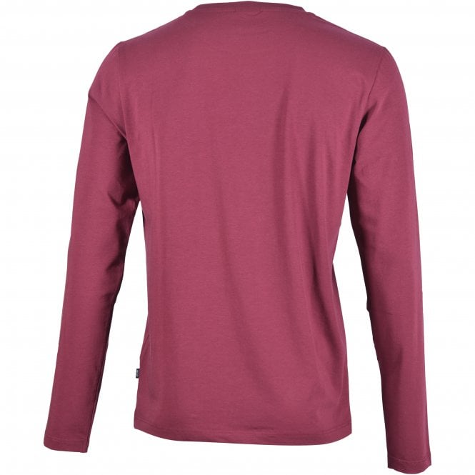 Logo Print Long-Sleeve T-Shirt, Berry Red