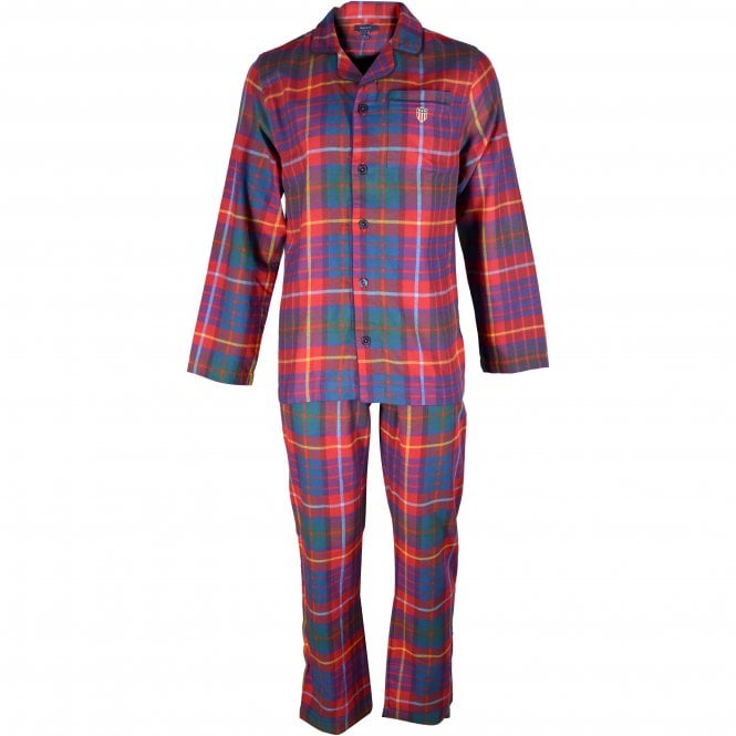 Flannel Tartan Pyjama Gift Set, Ruby Red