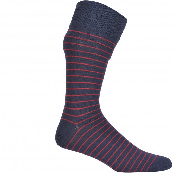 3-Pack Stripe & Solid Socks Gift Set, Navy/red