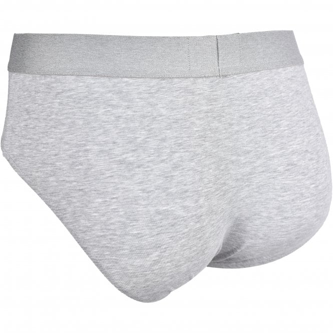 Stretch Cotton Midi Brief, Grey Melange