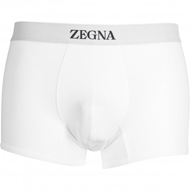 Stretch Cotton Boxer Trunk, White