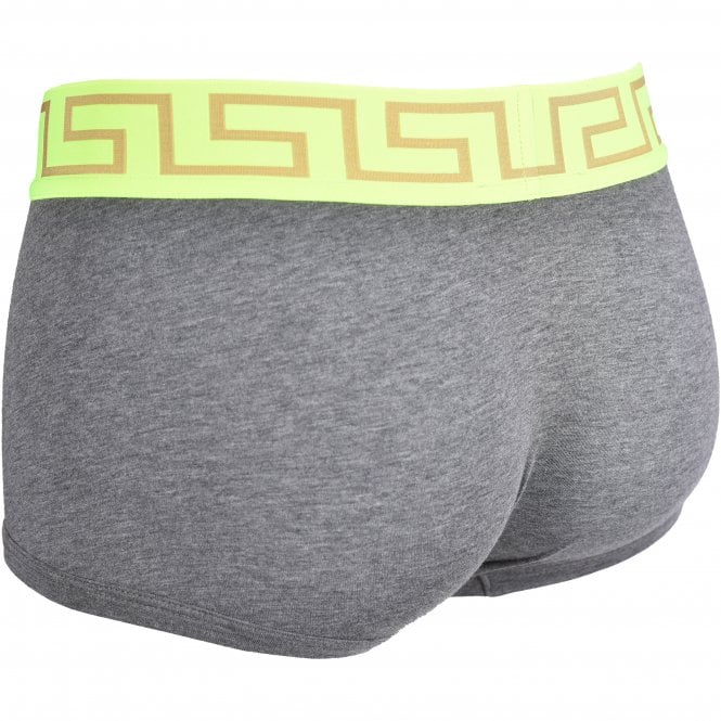 Versace Iconic Low-Rise Men's Boxer Trunk, Lime Green w/ black