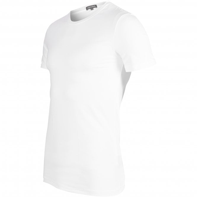 Stretch Cotton Crew-Neck T-Shirt, White