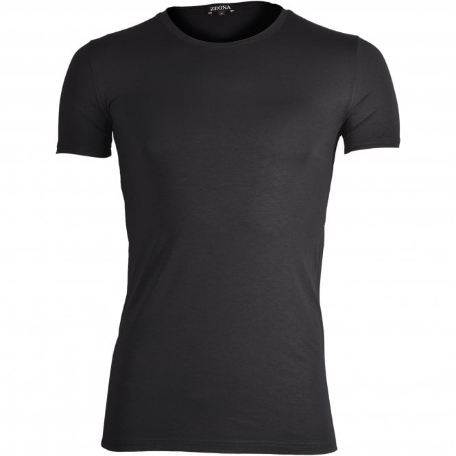 Micromodal Stretch Crew-Neck T-Shirt, Black