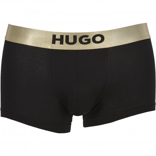 2-Pack Metallic Waistband Boxer Trunks Gift Set, Black