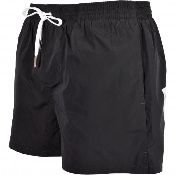 ICON Rear Logo Swim Shorts, Black/white