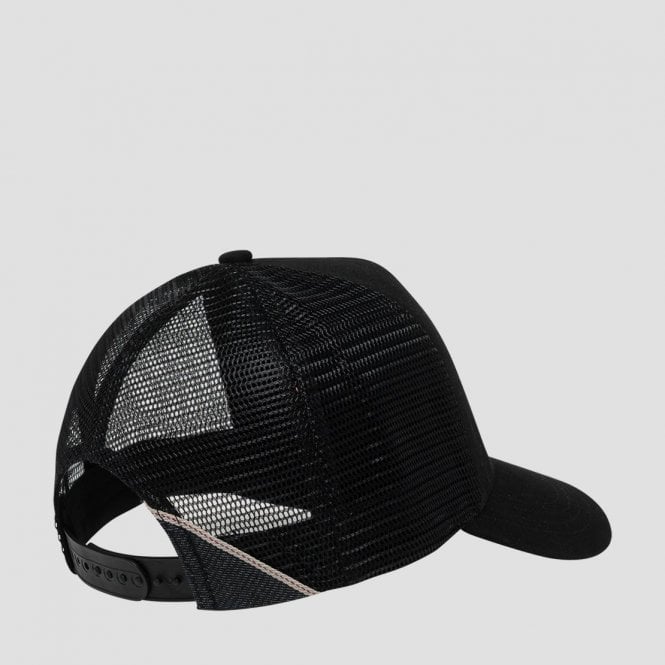 Archive Logo Twill & Mesh Baseball Cap, Black