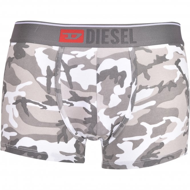 2-Pack Camo Print Boxer Trunks, Grey/Camo