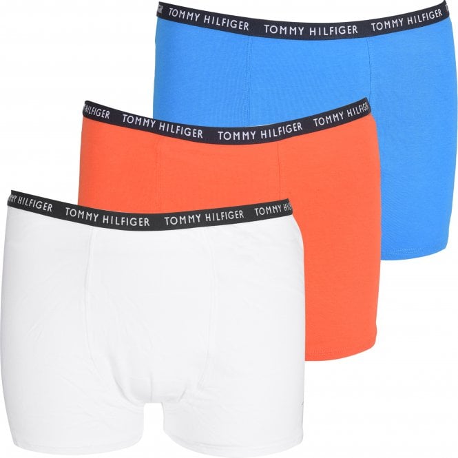 3-Pack Essentials Logo Boys Boxer Trunks, Blue/White/Orange