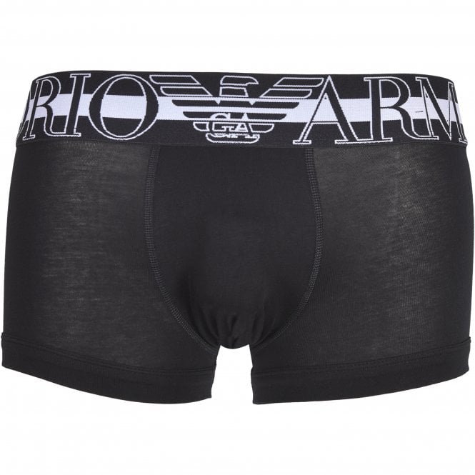 Emporio Armani Mega Logo Waistband Boxer Trunk Black Armani Boxers