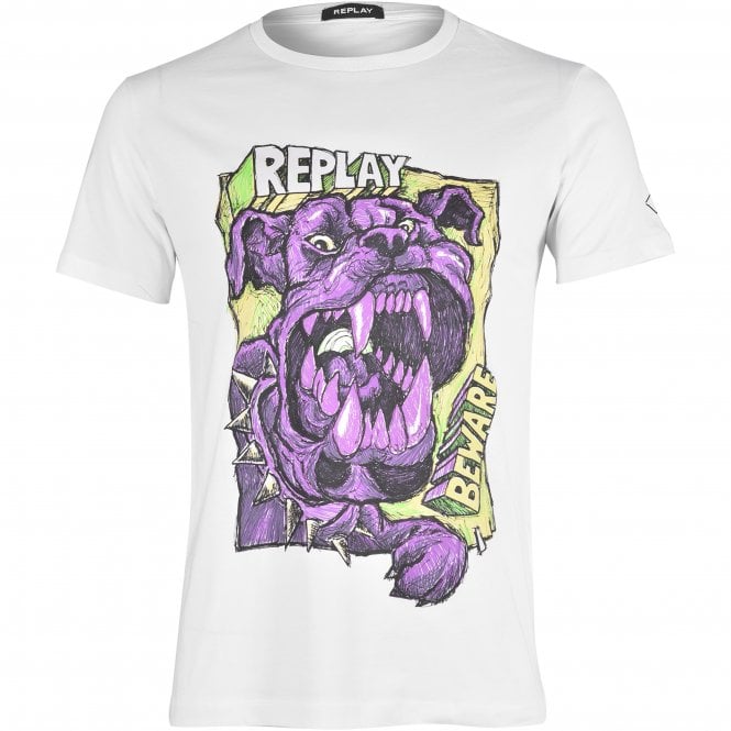 Beware of the Dog Pop Art T-Shirt, White