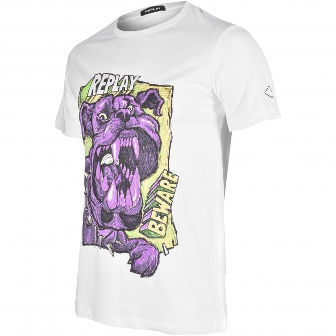 Beware of the Dog Pop Art T-Shirt, White