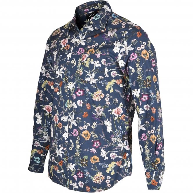 Floral Print Shirt, Navy/multicolour