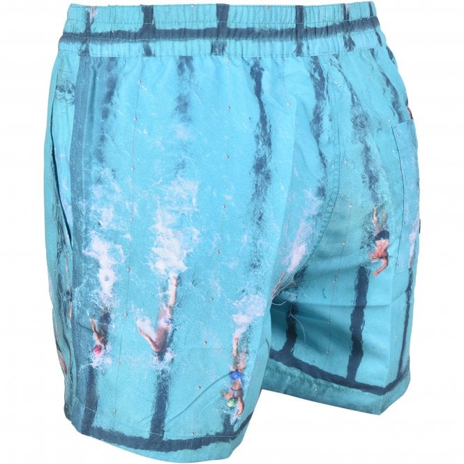 Pool Laps Beach-to-Bar Swim Shorts, Blue