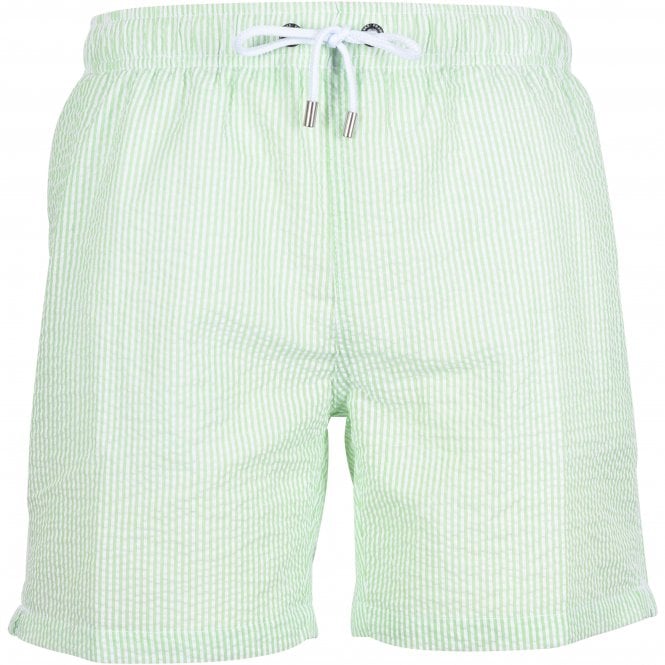 Seersucker Swim Shorts, Kiwi Green