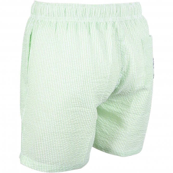 Seersucker Swim Shorts, Kiwi Green