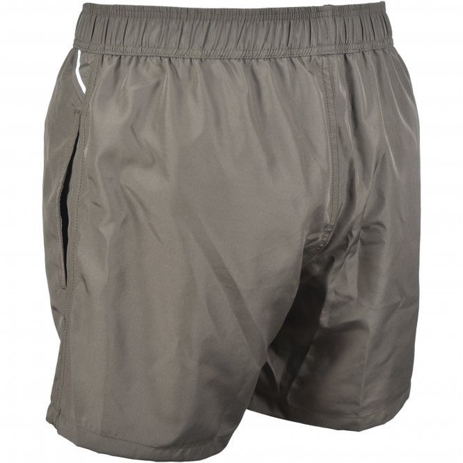 Contrast Logo Swim Shorts, Khaki