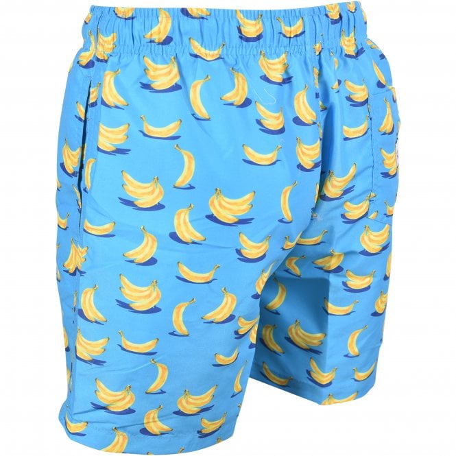 Bananas Print Swim Shorts, Blue