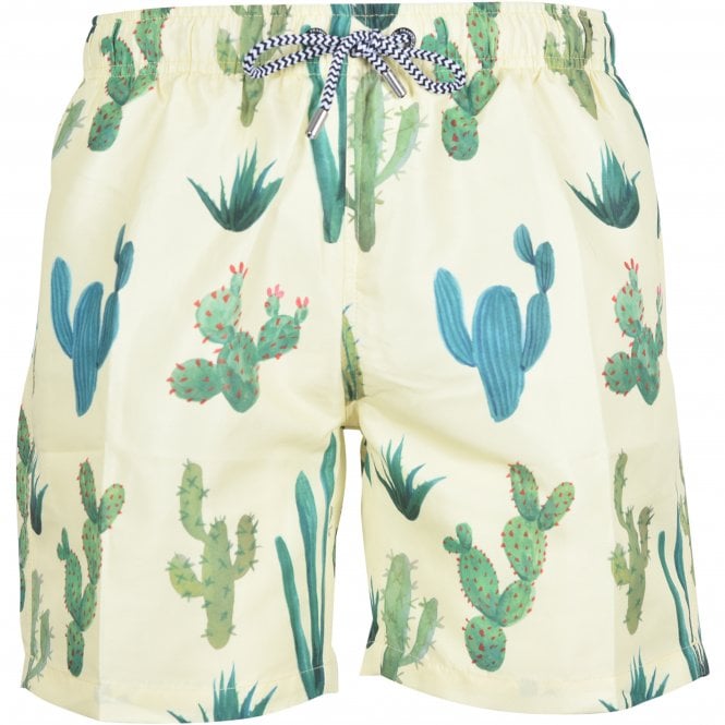 Cactus Print Swim Shorts, Sunshine