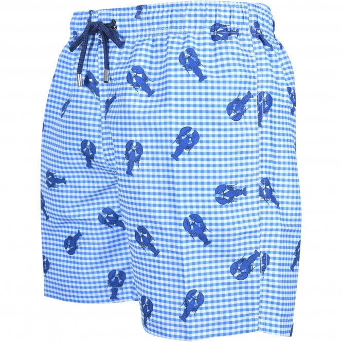 Lobster Picnic Print Swim Shorts, Blue