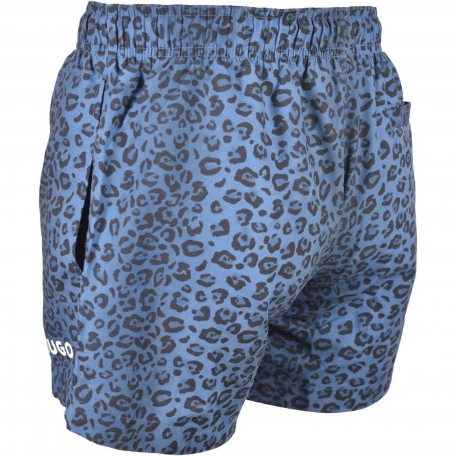 Zeb Animal Print Swim Shorts, Dark Blue