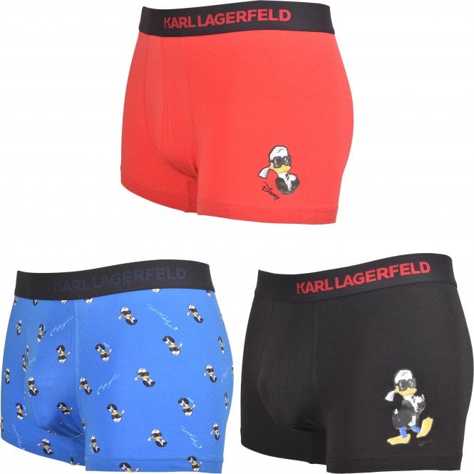 3-Pack KLxDisney Boxer Trunks, Black/Red/Blue