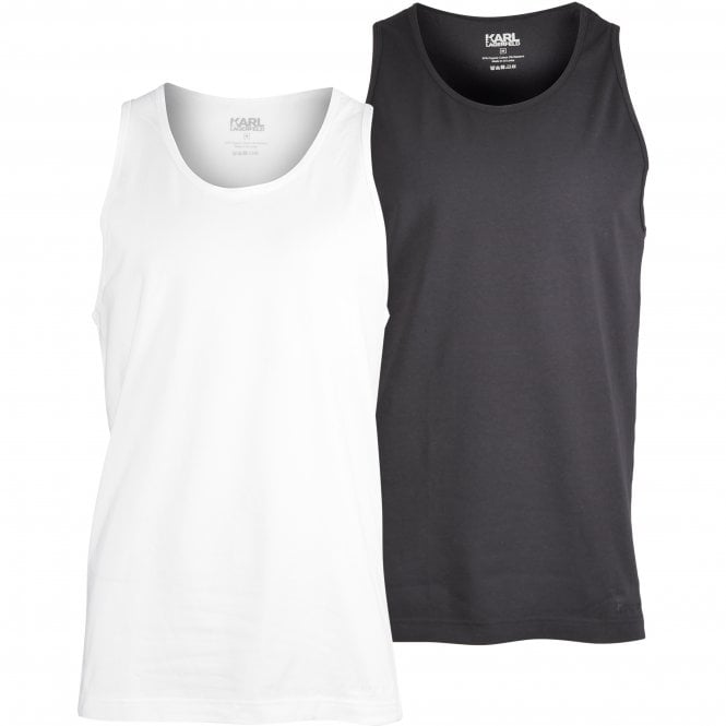 2-Pack Tank Top Vests in Slim-Fit, Black/White