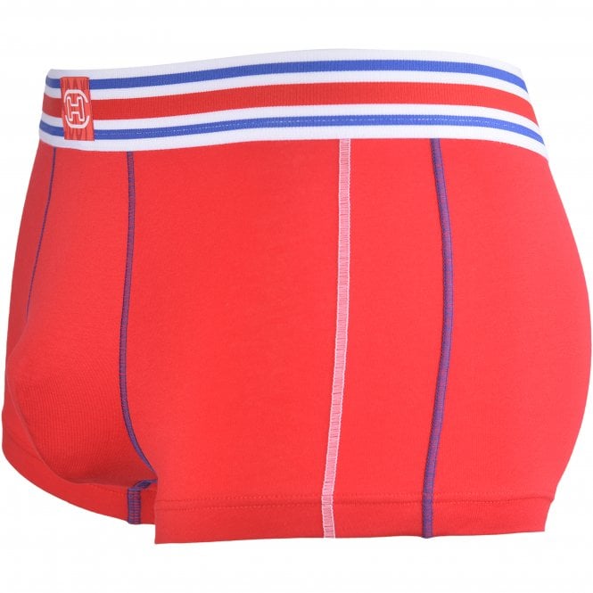 Tie Break Sports Contrast Boxer Trunk, Red