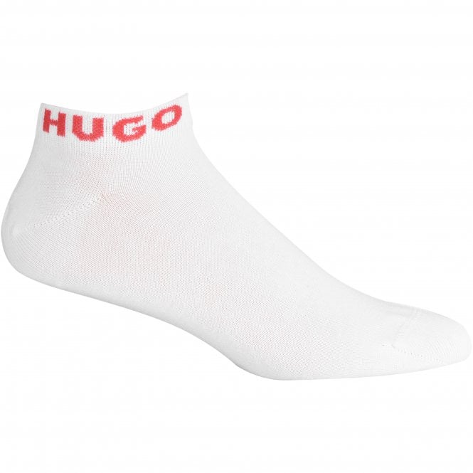 3-Pack Red Logo Trainer Socks, White