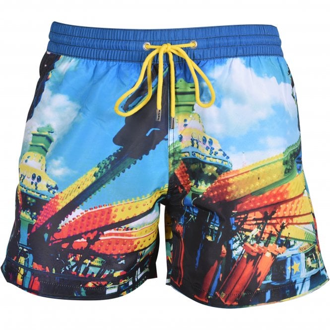 Brighton Photographic Print Swim Shorts, Blue/multi