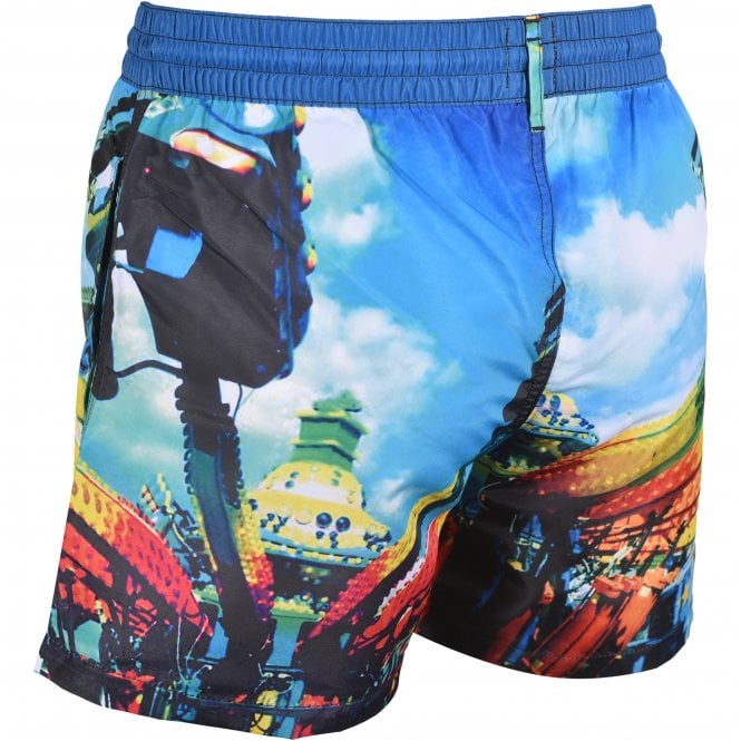 Brighton Photographic Print Swim Shorts, Blue/multi