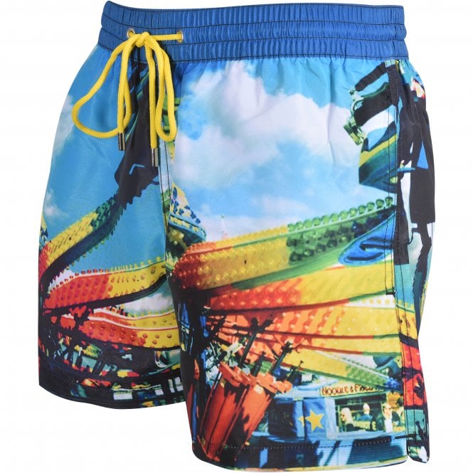 Brighton Photographic Print Swim Shorts, Blue/multi