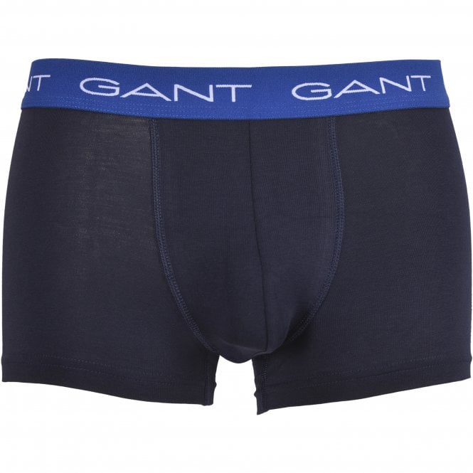 3-Pack Coloured Waistband Boxer Trunks, Navy