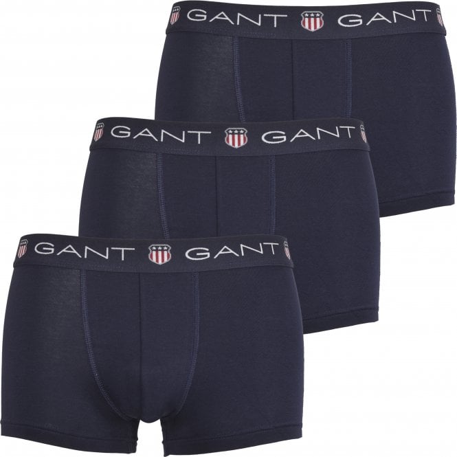 3-Pack Shield Logo Boxer Trunks, Navy