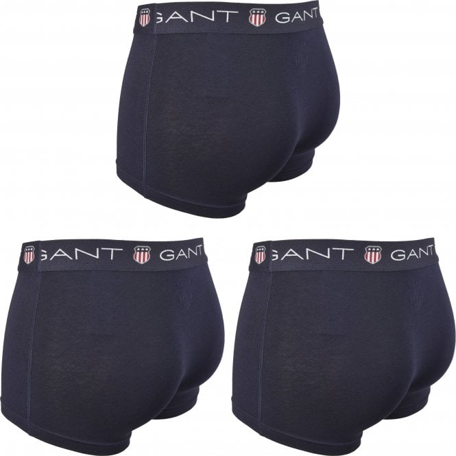 3-Pack Shield Logo Boxer Trunks, Navy