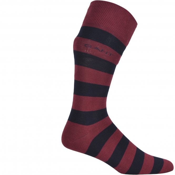 2-Pack Stripe & Solid Socks, Burgundy/Navy