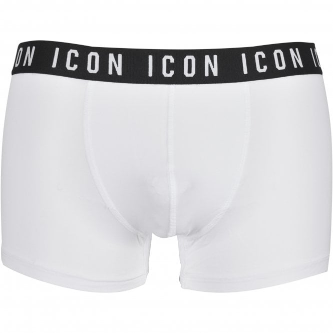 ICON Waistband Boxer Trunk, White/black