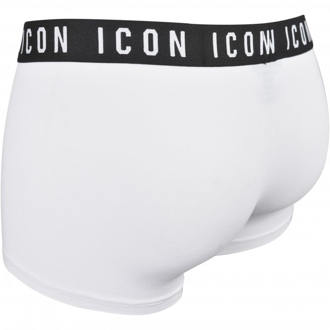 ICON Waistband Boxer Trunk, White/black