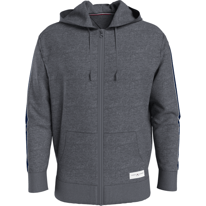 Soft Ribbed Tracksuit Hoodie, Dark Grey Heather