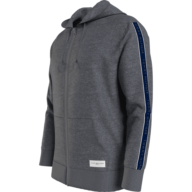 Soft Ribbed Tracksuit Hoodie, Dark Grey Heather