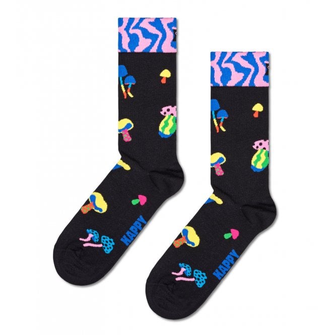 Mushroom Socks, Black/multi