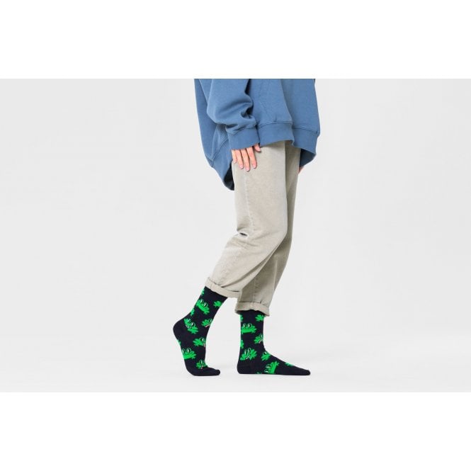 Frog Socks, Black/green