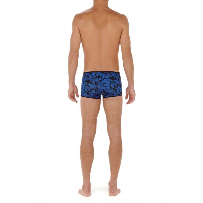 Temptation Quentin Immersive Flowers Print Boxer Trunk, Blue/Black