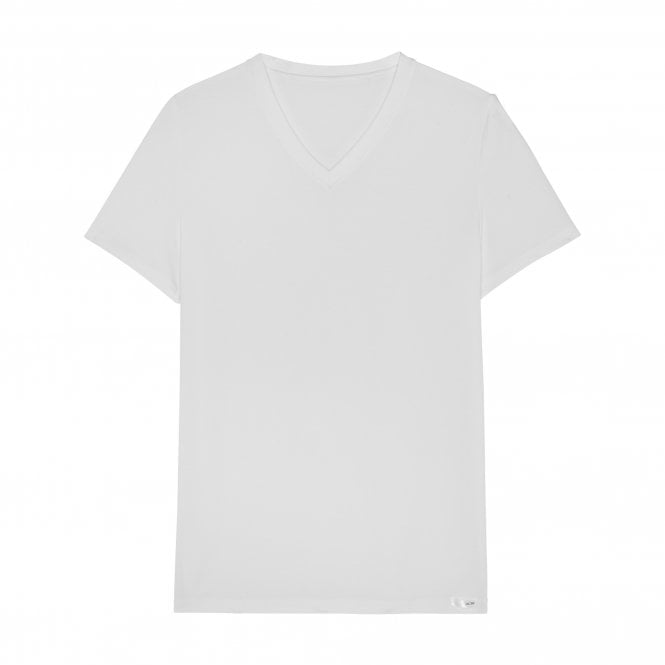 Tencel Soft V-Neck T-Shirt, White