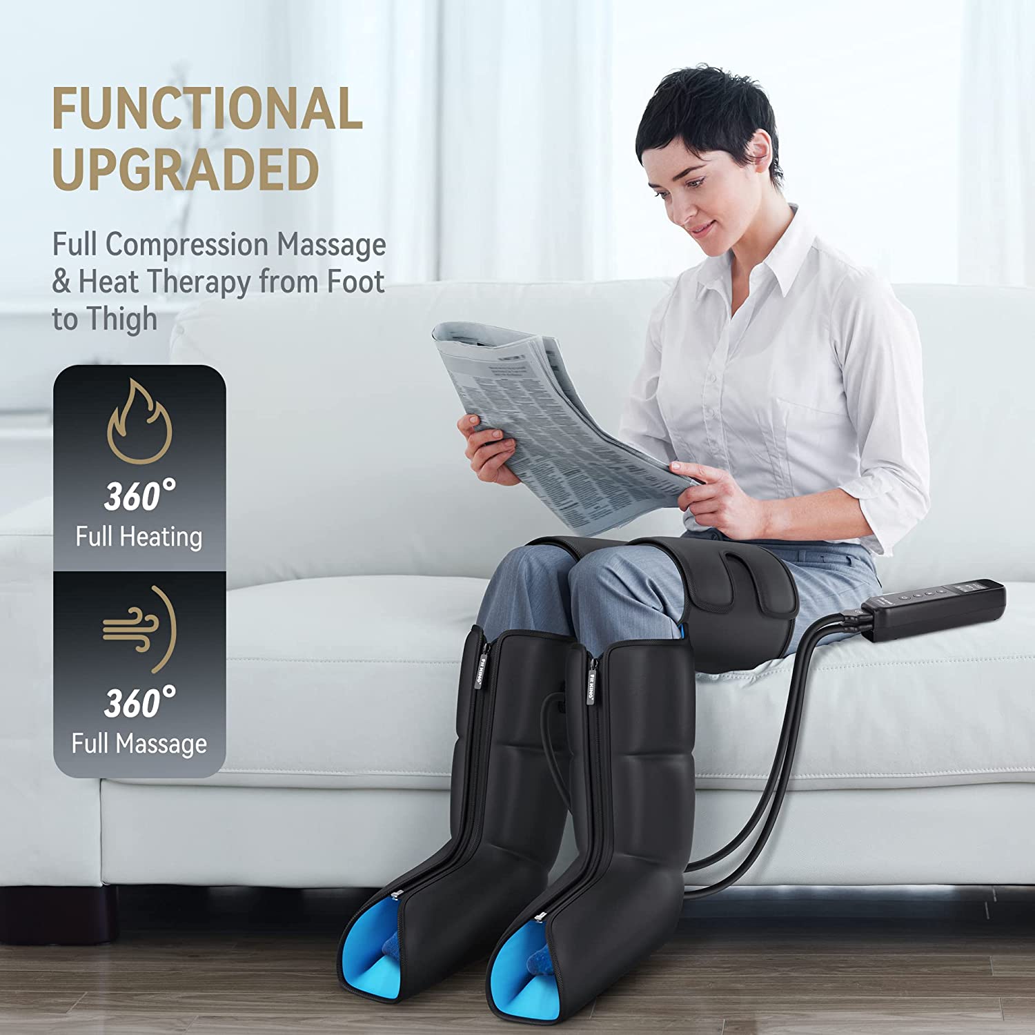 Fit King EMS & Tens Foot Muscle Massager Machine with Heated Kneading FT-036F