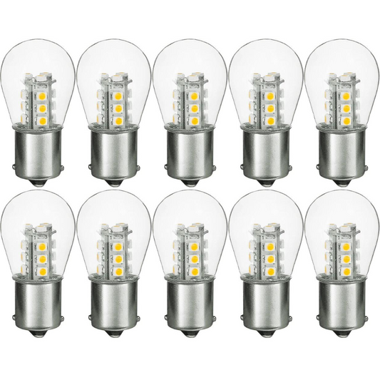 1156/1141/1003 1.5W LED S8 Bulb, Low Voltage 12V, Single Contact, BA15S  Base, 3000K, 2 Pack - Four Bros Lighting