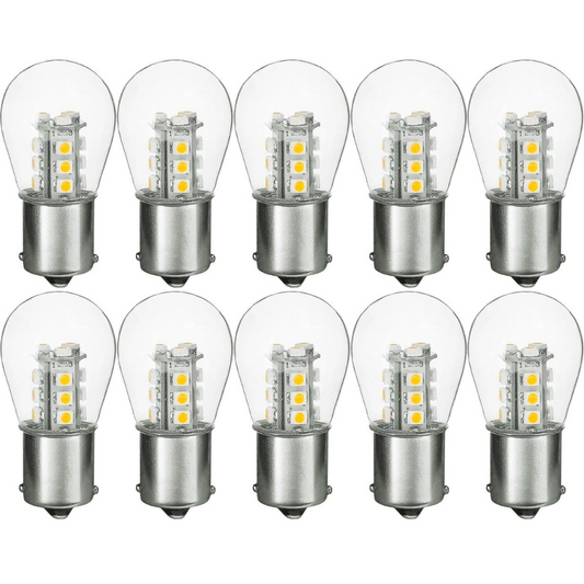 Bombilla LED 1156, 12 V, 5 W, blanco cálido, 3000 K, BA15S 1141 S8, diseño  impermeable, para interior de coche, caravana, iluminación de paisaje al